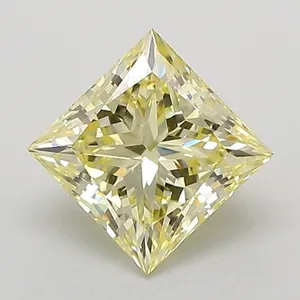 1.08ct PRINCESS Fancy Yellow VS1 Coloured Lab diamond