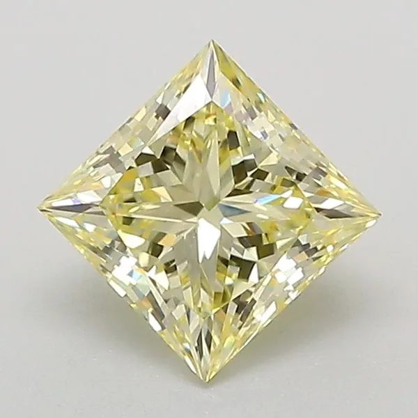 1.08ct PRINCESS Fancy Yellow VS1 Coloured Lab diamond