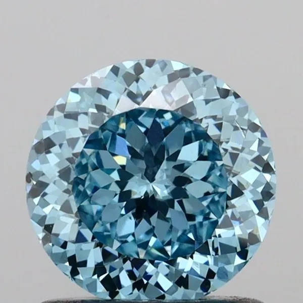 1.01ct ROUND Fancy Vivid Blue VS2 Coloured Lab diamond