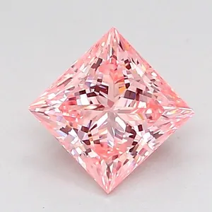 1.02ct PRINCESS Fancy Intense Pink VS1 Coloured Lab diamond
