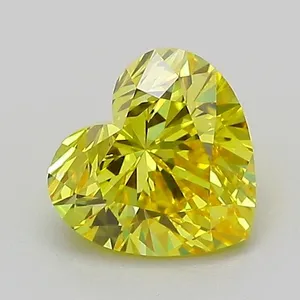 1.08ct HEART Fancy Vivid Yellow VS1 Coloured Lab diamond