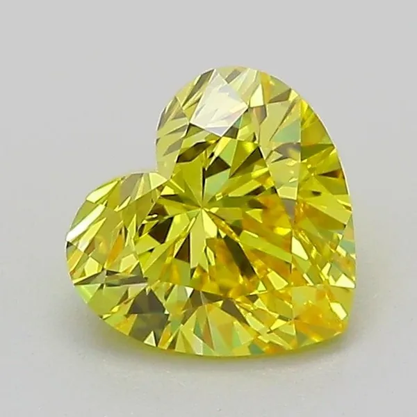 1.08ct HEART Fancy Vivid Yellow VS1 Coloured Lab diamond