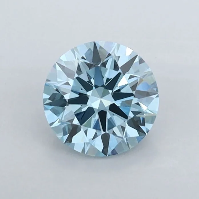 0.66ct ROUND Fancy Vivid Blue VVS1 Coloured Lab diamond