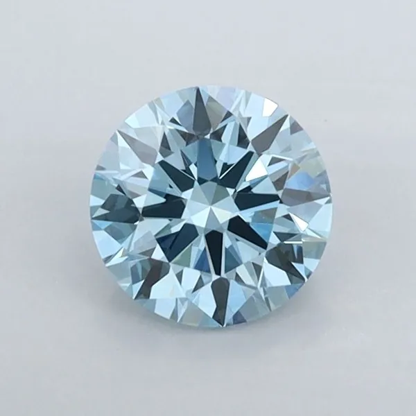 0.66ct ROUND Fancy Vivid Blue VVS1 Coloured Lab diamond