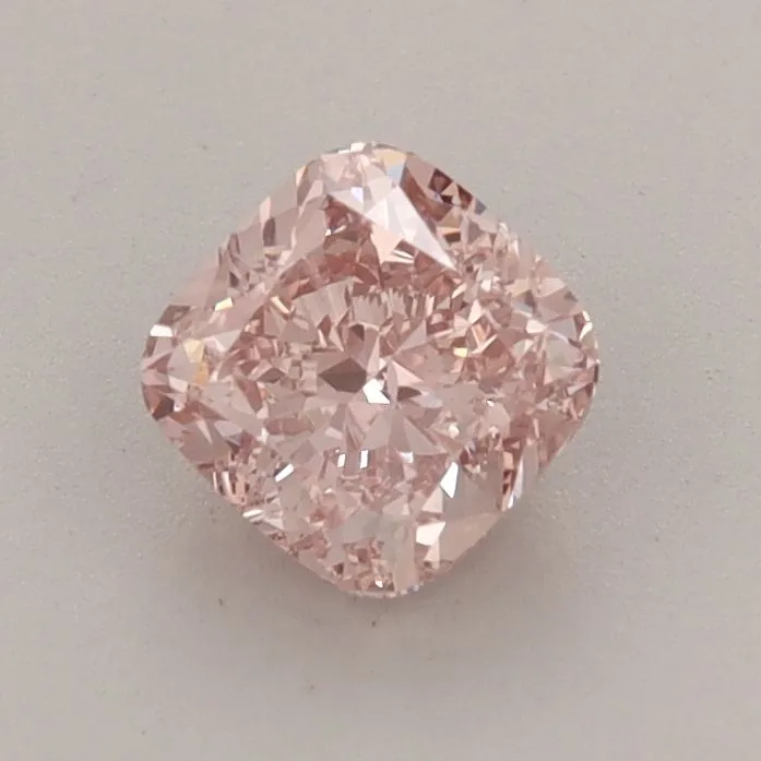 0.79ct CUSHION Fancy Vivid Pink VVS2 Coloured Lab diamond