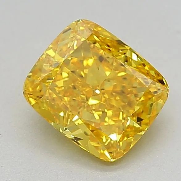 1.06ct CUSHION Fancy Vivid Yellow VS1 Coloured Lab diamond