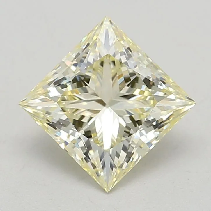 1.57ct PRINCESS Fancy Light Yellow VS1 Coloured Lab diamond