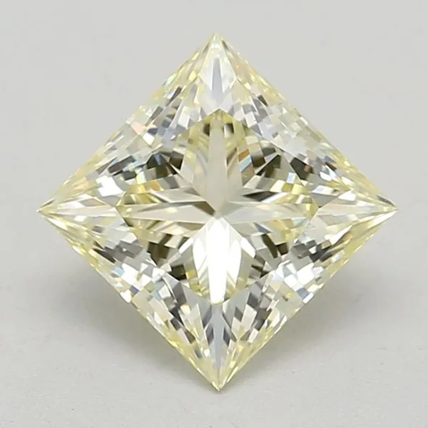 1.57ct PRINCESS Fancy Light Yellow VS1 Coloured Lab diamond