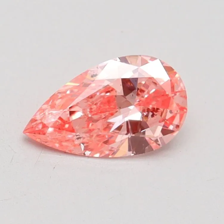 0.53ct PEAR Fancy Vivid Pink SI1 Coloured Lab diamond