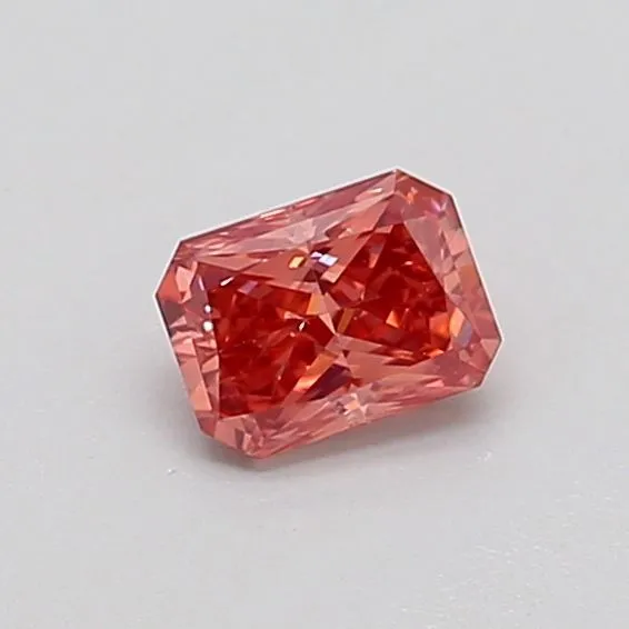 0.36ct PRINCESS Fancy Intense Orange Pink SI1 Coloured Lab diamond