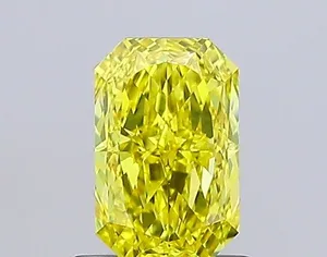 1.06ct RADIANT Fancy Vivid Yellow VVS1 Coloured Lab diamond