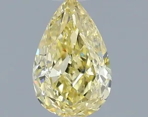 0.51ct PEAR Fancy Intense Yellow VVS2 Coloured Lab diamond