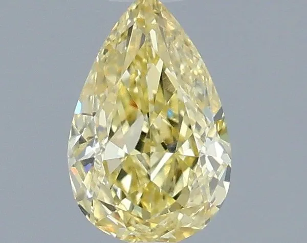 0.51ct PEAR Fancy Intense Yellow VVS2 Coloured Lab diamond