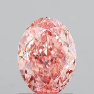 1.09ct OVAL Fancy Vivid Pink VS1 Coloured Lab diamond