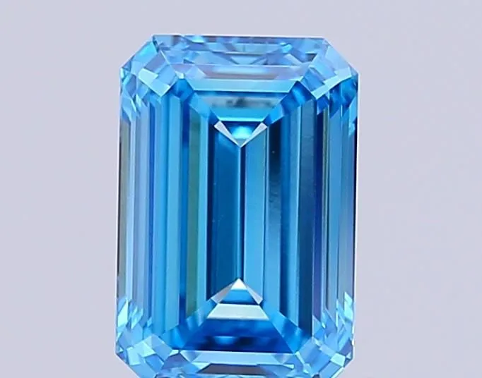 1.00ct EMERALD Fancy Vivid Blue VVS1 Coloured Lab diamond