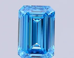1ct EMERALD Fancy Vivid Blue VVS1 Coloured Lab diamond