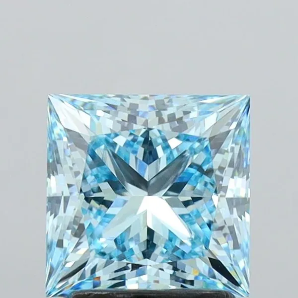 2.23ct PRINCESS Fancy Vivid Blue VVS2 Coloured Lab diamond