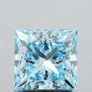 2.23ct PRINCESS Fancy Vivid Blue VVS2 Coloured Lab diamond