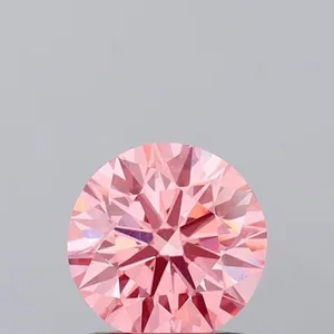1.08ct ROUND Fancy Vivid Pink VS2 Coloured Lab diamond