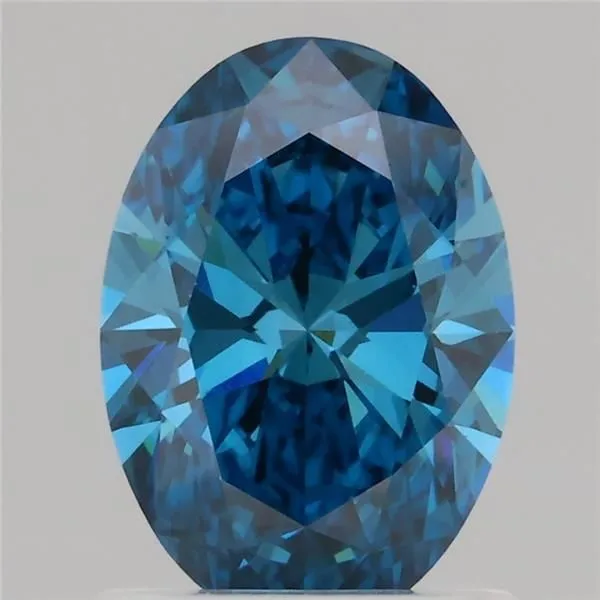 1.06ct OVAL Fancy Vivid Blue VVS2 Coloured Lab diamond
