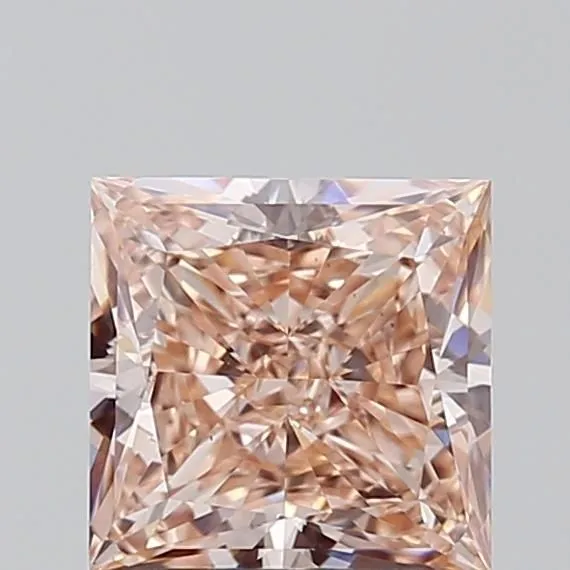 2.09ct PRINCESS Fancy Intense Brownish Pink VS1 Coloured Lab diamond