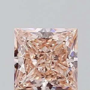 2.09ct PRINCESS Fancy Intense Brownish Pink VS1 Coloured Lab diamond
