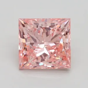 2.02ct PRINCESS Fancy Intense Pink VS2 Coloured Lab diamond