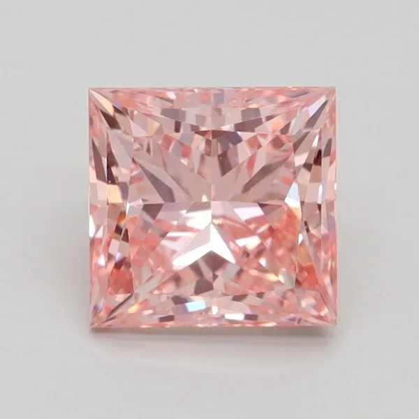 2.02ct PRINCESS Fancy Intense Pink VS2 Coloured Lab diamond