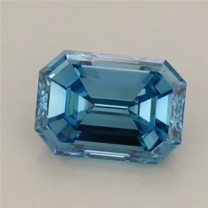 1.1ct EMERALD Fancy Vivid Blue VS1 Coloured Lab diamond