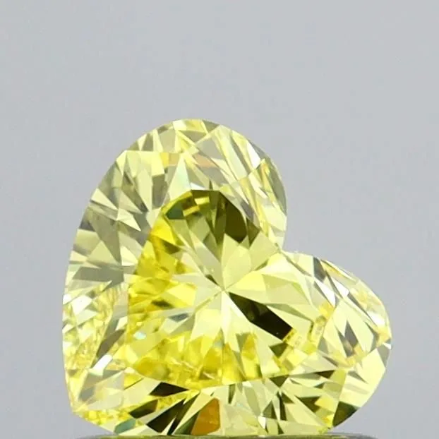 0.62ct HEART Fancy Vivid Yellow VS2 Coloured Lab diamond