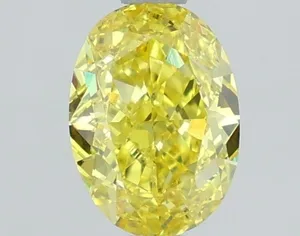 1.2ct OVAL Fancy Vivid Yellow VS1 Coloured Lab diamond