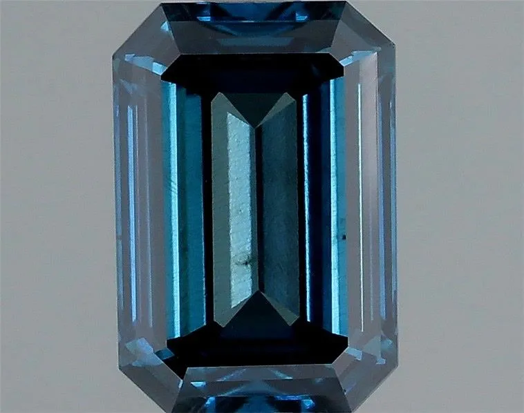 1.25ct EMERALD Fancy Vivid Blue SI1 Coloured Lab diamond
