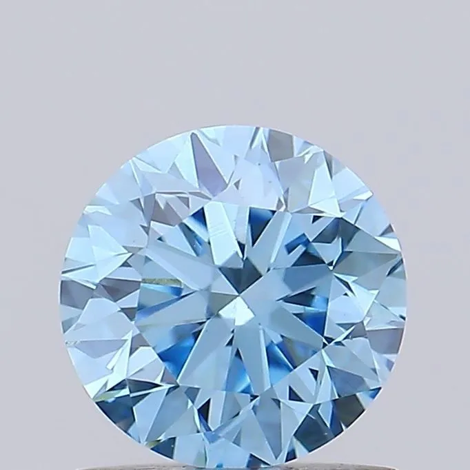 0.92ct ROUND Fancy Vivid Blue VS1 Coloured Lab diamond