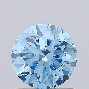 0.92ct ROUND Fancy Vivid Blue VS1 Coloured Lab diamond