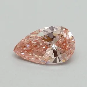 0.4ct PEAR Fancy Vivid Pink VS2 Coloured Lab diamond