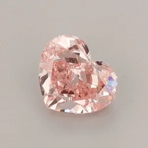 0.7ct HEART Fancy Vivid Pink VS2 Coloured Lab diamond