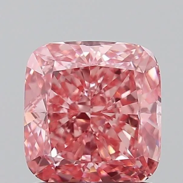 1.29ct CUSHION Fancy Vivid Pink VS2 Coloured Lab diamond