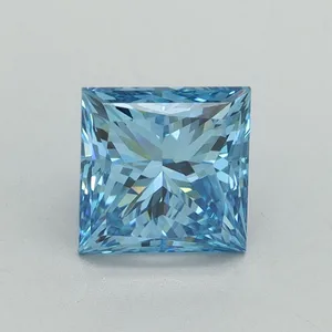 1.65ct PRINCESS Fancy Vivid Blue VVS2 Coloured Lab diamond