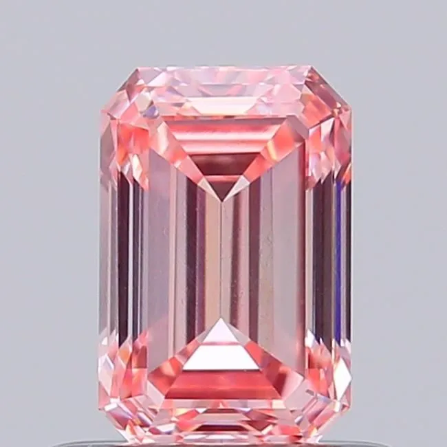 0.64ct EMERALD Fancy Intense Pink VVS2 Coloured Lab diamond