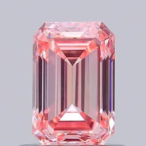 0.64ct EMERALD Fancy Intense Pink VVS2 Coloured Lab diamond