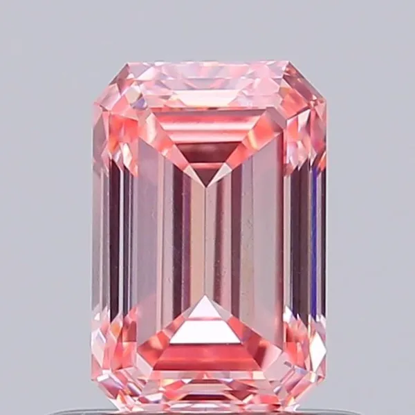 0.64ct EMERALD Fancy Intense Pink VVS2 Coloured Lab diamond