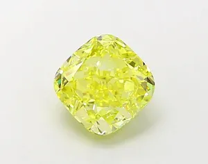 1.08ct CUSHION Fancy Vivid Yellow VVS2 Coloured Lab diamond