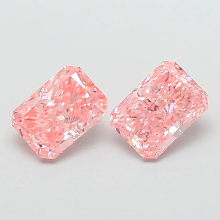 1.26ct RADIANT Fancy Vivid Pink VS2 Coloured Lab diamond