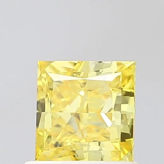 1.01ct PRINCESS Fancy Intense Yellow VS1 Coloured Lab diamond
