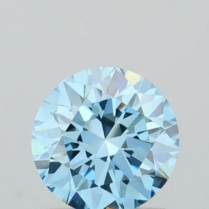 0.74ct ROUND Fancy Vivid Blue VVS2 Coloured Lab diamond