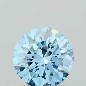 0.74ct ROUND Fancy Vivid Blue VVS2 Coloured Lab diamond