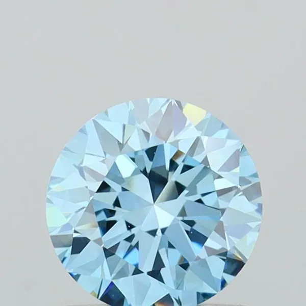 0.74ct ROUND Fancy Vivid Blue VVS2 Coloured Lab diamond