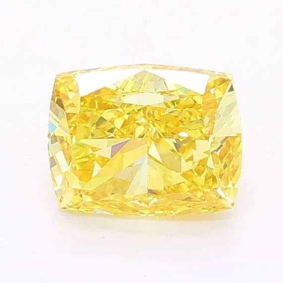 1.01ct CUSHION Fancy Intense Yellow VS1 Coloured Lab diamond