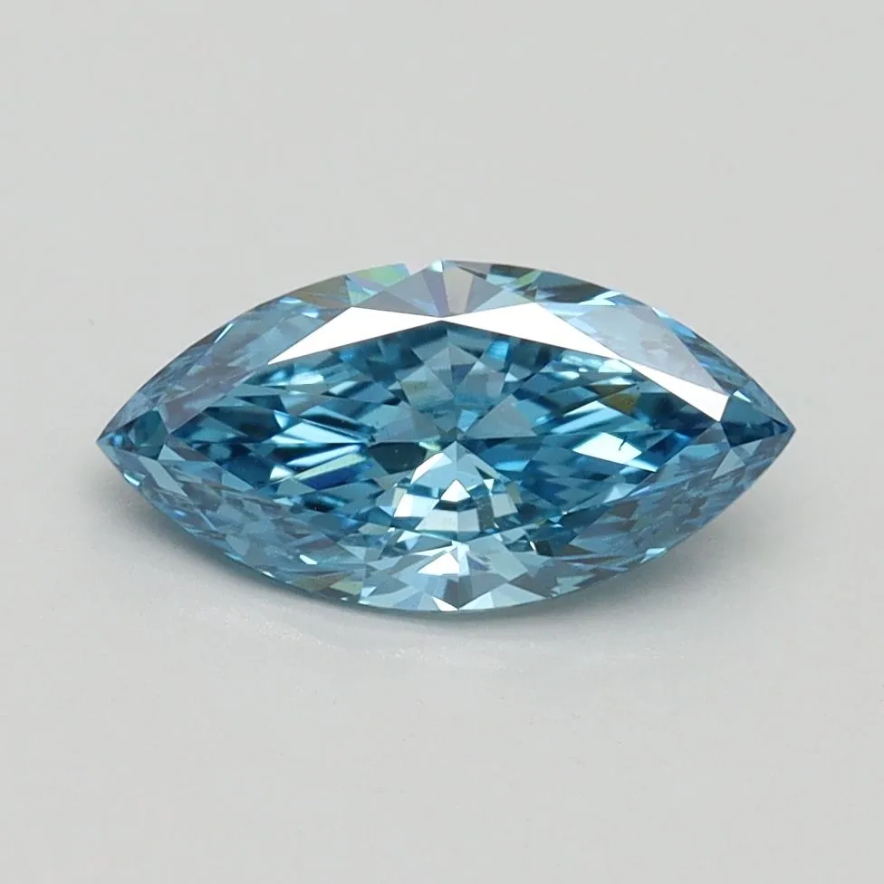 1.00ct MARQUISE Fancy Vivid Blue VS2 Coloured Lab diamond