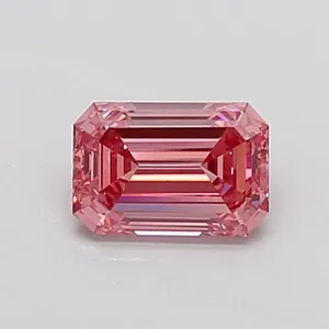 1.06ct EMERALD Fancy Intense Brownish Pink VS2 Coloured Lab diamond